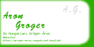 aron groger business card